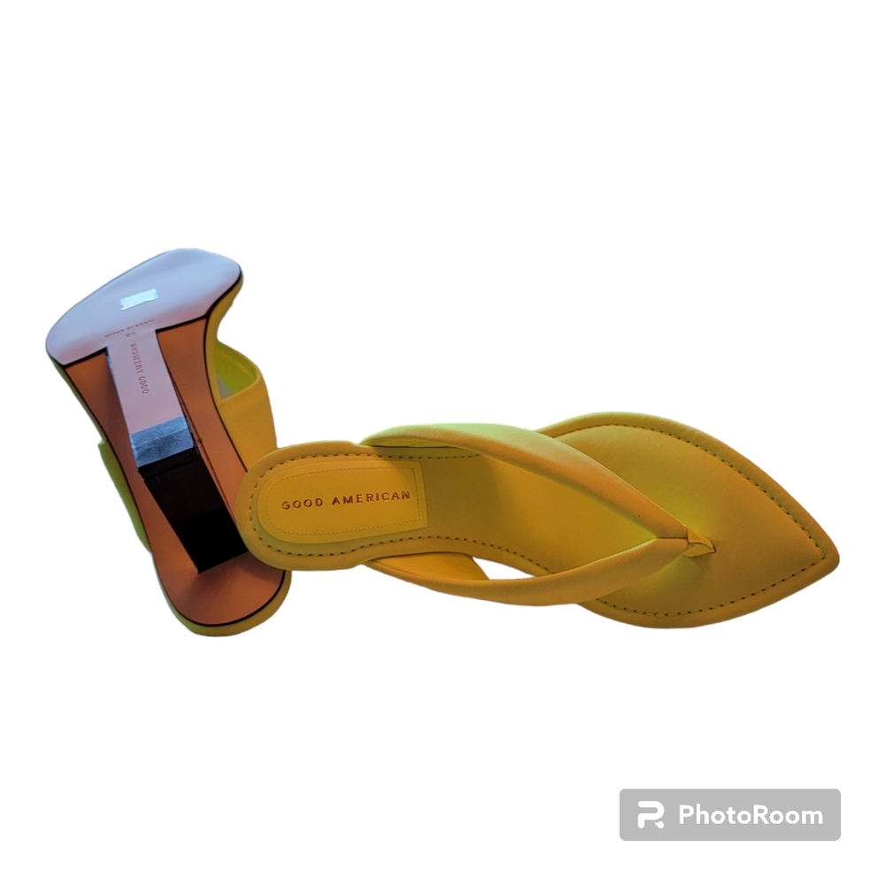 Good American Cinder F*cking-Rella Thong Sandal Chartreuse Size 13 GA077N-X NIB - Picture 6 of 16